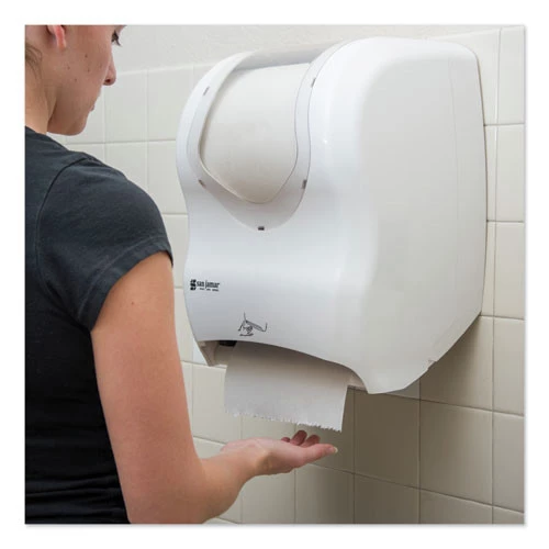 San Jamar T1470WHCL Smart System IQ Sensor 16.5 In. X 9.75 In. X 12 In. Cordless Towel Dispenser - White/Clear (Tool Only) - Image 7