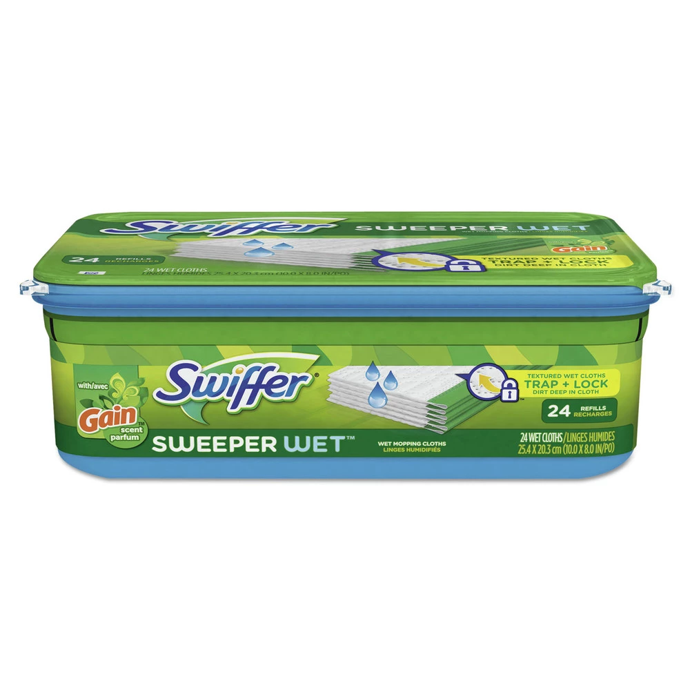 Swiffer 95532 Gain Original Scent 8 In. X 10 In. Wet Refill Cloths - White (6 Packs/Carton, 24/Pack)