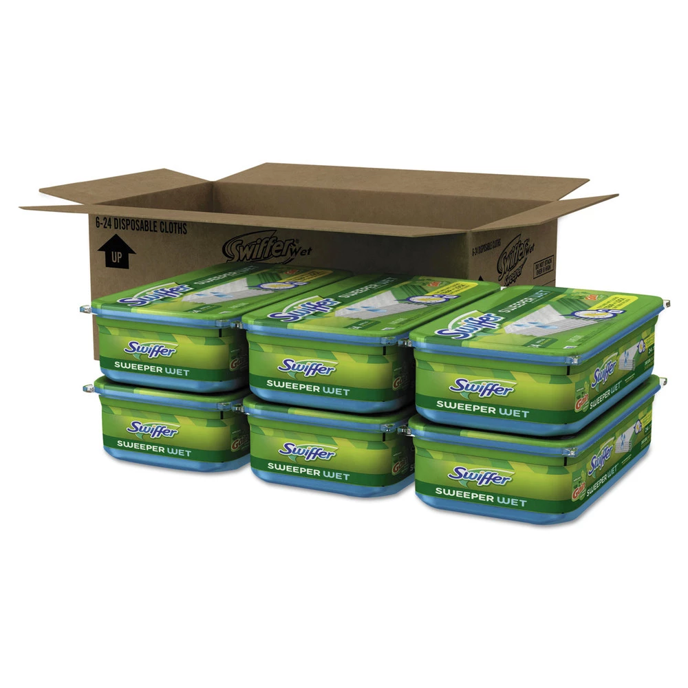Swiffer 95532 Gain Original Scent 8 In. X 10 In. Wet Refill Cloths - White (6 Packs/Carton, 24/Pack) - Image 2