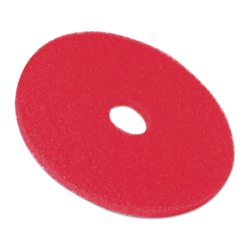 3M 5100 20 In. Low-Speed Buffer Floor Pads - Red (5-Piece/Carton) - Image 2
