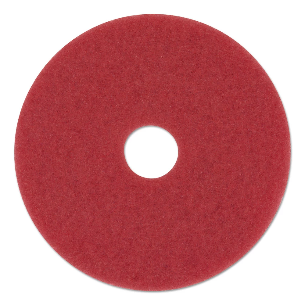 3M 5100 20 In. Low-Speed Buffer Floor Pads - Red (5-Piece/Carton) - Image 3