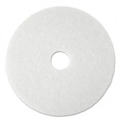 3M 4100 4100 19 In. Low-Speed Super Polishing Floor Pads - White (5/Carton)