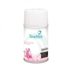 TimeMist 1042686 5.3 Oz. Aerosol Premium Metered Air Freshener Refills - Baby Powder Scent (12/Carton)