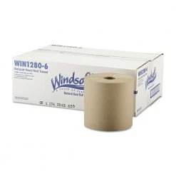 Windsoft WIN12806 8 In. X 800 Ft. Hardwound Roll Towels - Natural (6 Rolls/Carton)