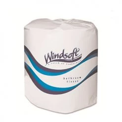 Windsoft 413476 2-Ply 3 In. X 3.75 In. Septic Safe Bath Tissues - White (24 Rolls/Carton, 400 Sheets/Roll)