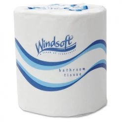 Windsoft WIN2405 2-Ply 4.5 In. X 3 In. Septic Safe Bath Tissues - White (48 Rolls/Carton, 500 Sheets/Roll)