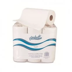 Windsoft WIN2420 2-Ply 11 In. X 9 In. Kitchen Roll Towels - White (6 Rolls/Pack, 72 Sheets/Roll)