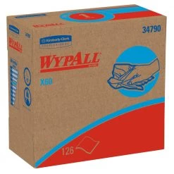 WypAll 34790CT 9-1/8 In. X 16-7/8 In. POP-UP Boxes X60 Cloth Towels - White (10 Boxes/Carton, 126 Sheets/Box)