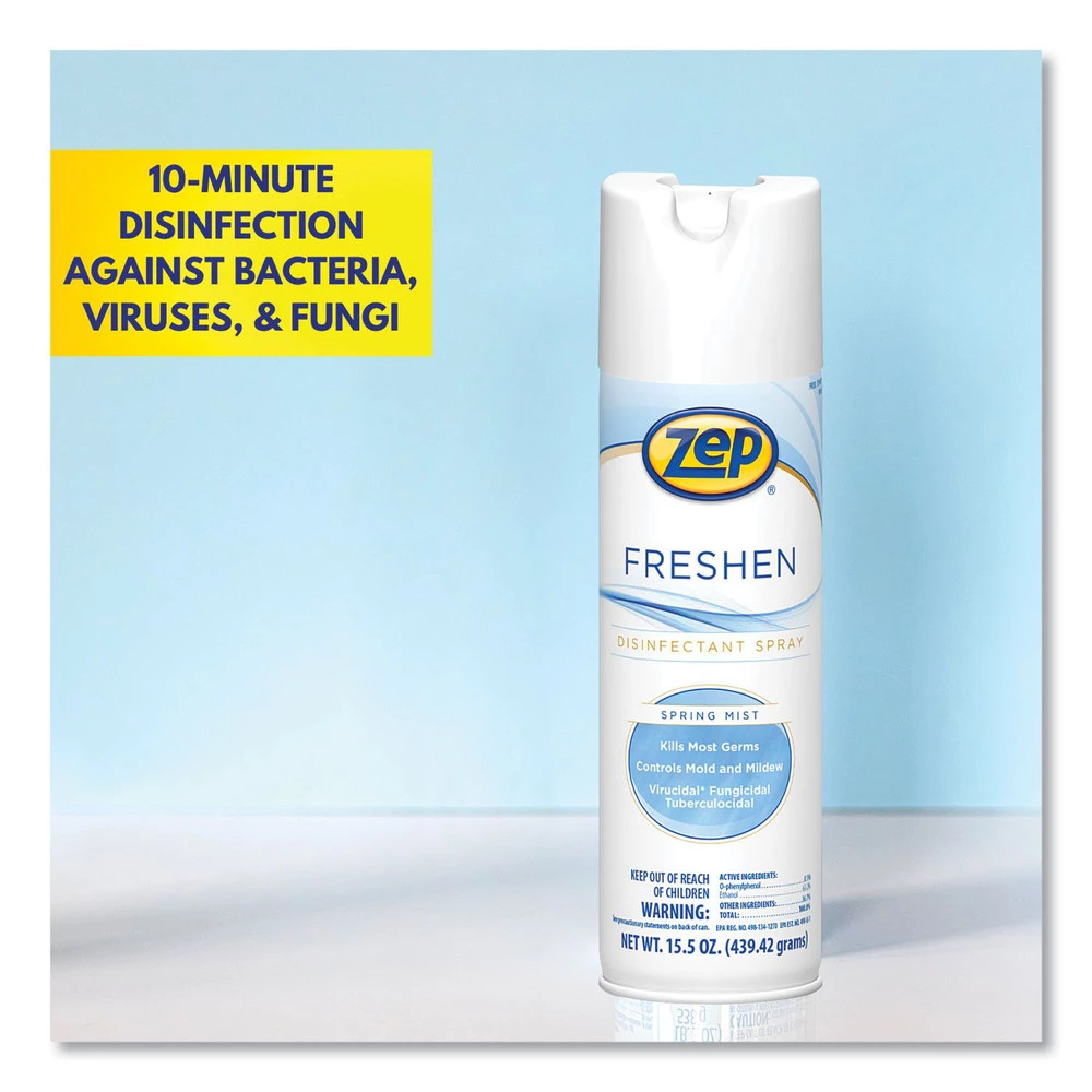 Zep Professional 1050017 15.5 Oz Freshen Spring Mist Disinfectant Aerosol Spray (12/Carton) - Image 3